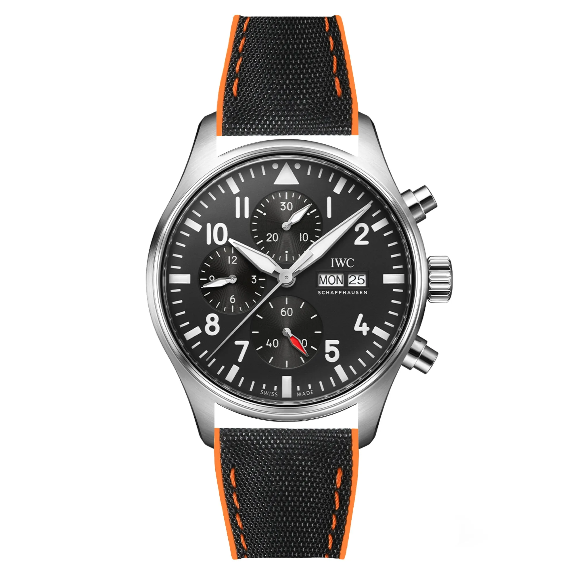 Luca Canvas Nylon & FKM Rubber Hybrid Performance Strap for IWC Pilot / Big Pilot - White (8097)