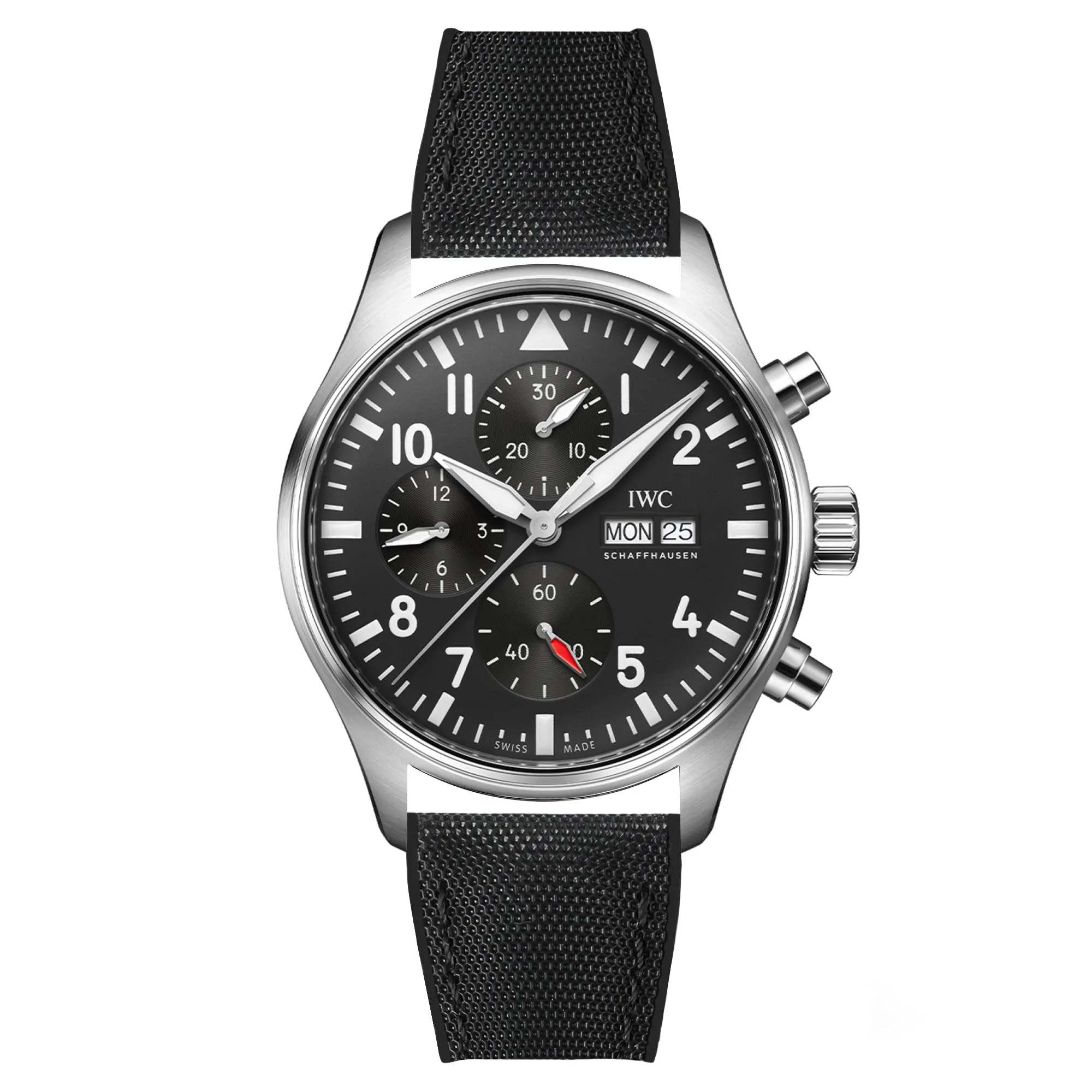 Luca Canvas Nylon & FKM Rubber Hybrid Performance Strap for IWC Pilot / Big Pilot - White (8097)