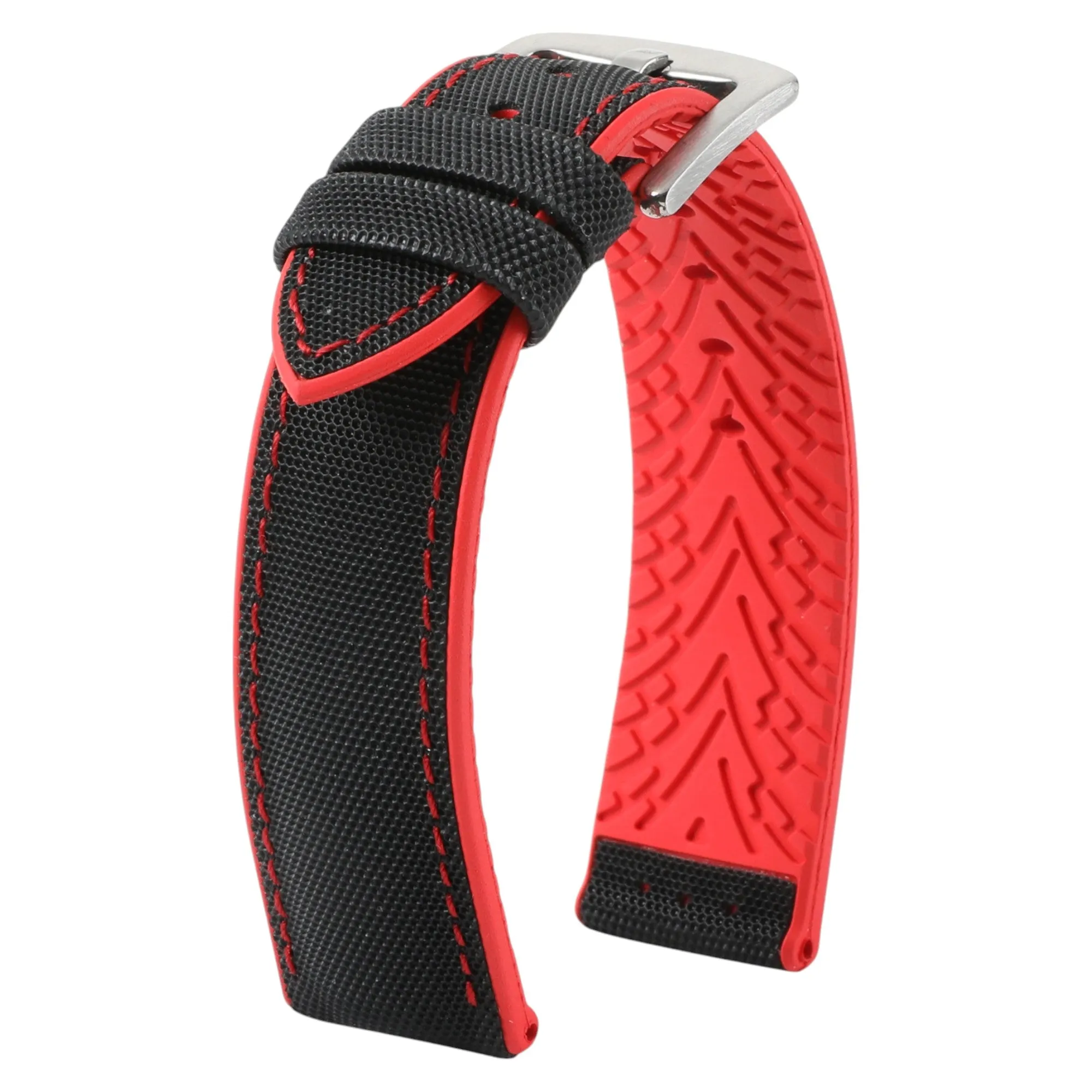 Luca Canvas Nylon & FKM Rubber Hybrid Performance Strap for IWC Pilot / Big Pilot - White (8097)