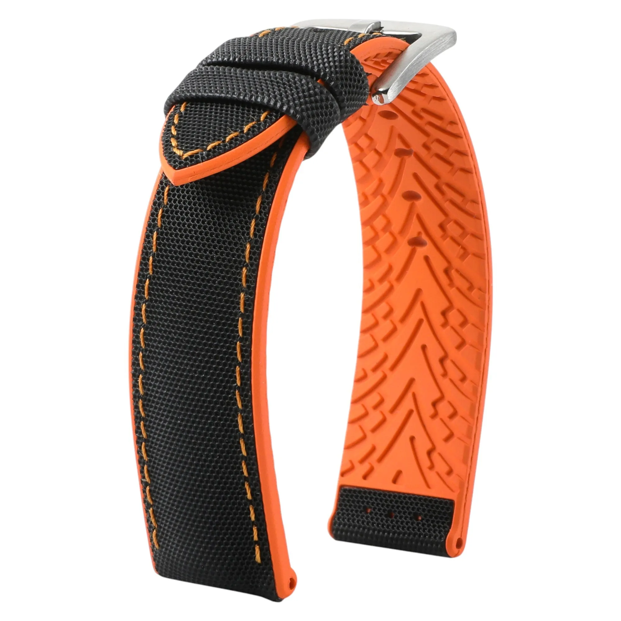 Luca Canvas Nylon & FKM Rubber Hybrid Performance Strap for IWC Pilot / Big Pilot - White (8097)