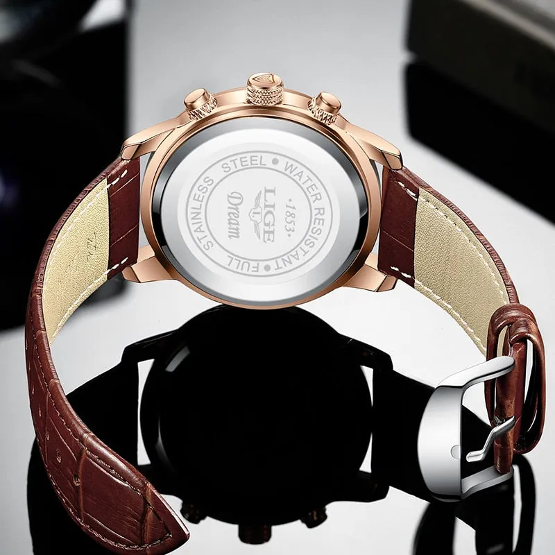 Luxury Clock Casual Leather Watches fOR Men's