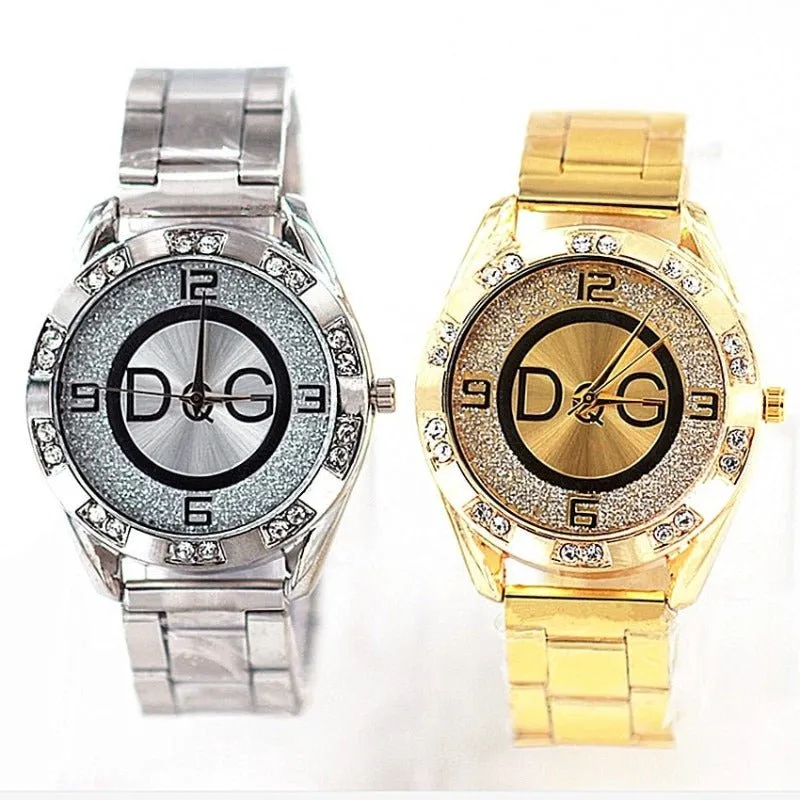 Luxury Gold Wristwatch Quartz Watch For Women Party Jewelry