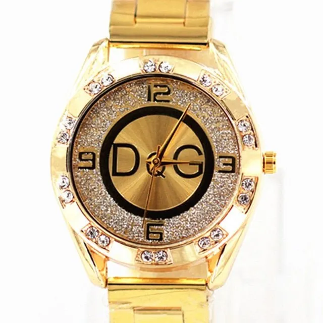 Luxury Gold Wristwatch Quartz Watch For Women Party Jewelry