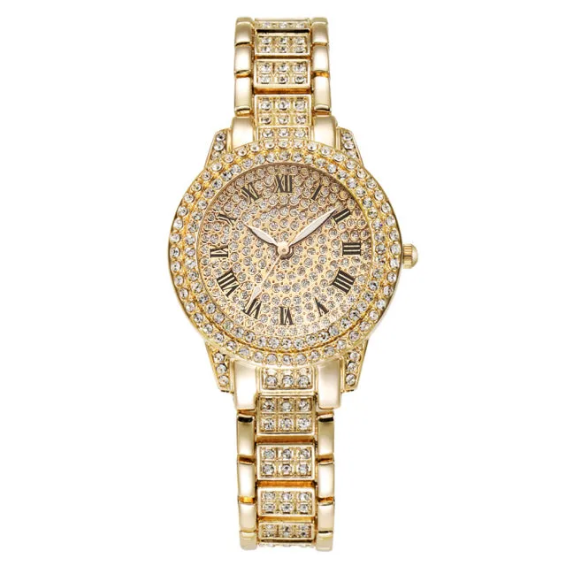 Luxury Inlaid Diamond Watche Watch Women Gold WristWatche Bracelet Jewelry