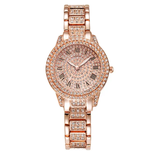 Luxury Inlaid Diamond Watche Watch Women Gold WristWatche Bracelet Jewelry
