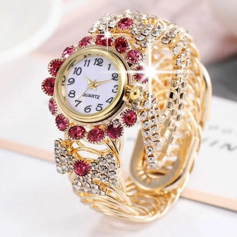 Luxury Sapphire Wristwatch Bracelet Watch Women Wedding Jewelry