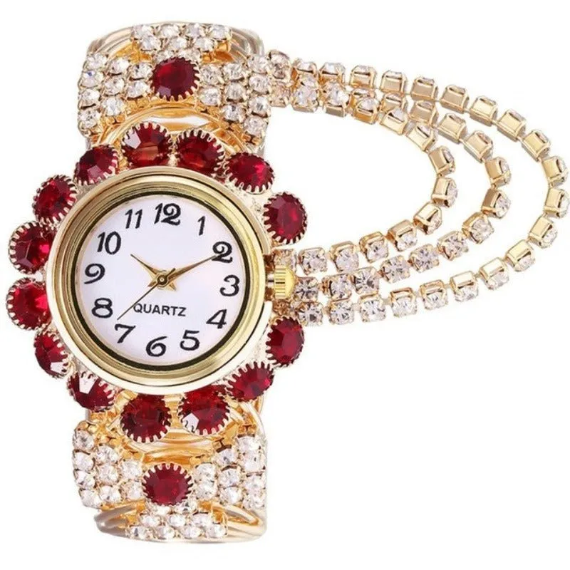 Luxury Sapphire Wristwatch Bracelet Watch Women Wedding Jewelry