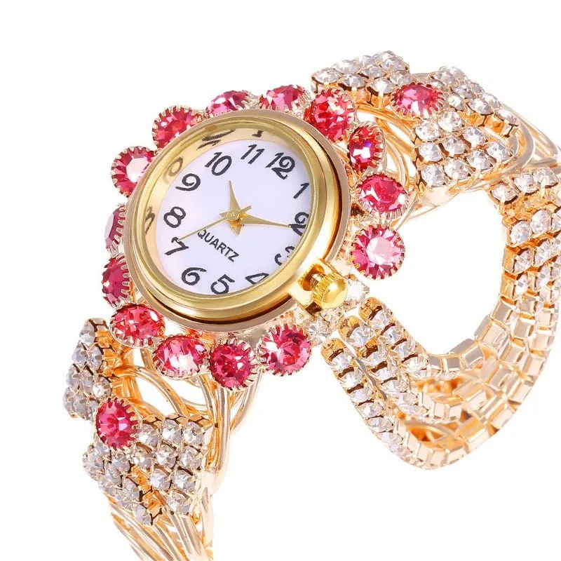 Luxury Sapphire Wristwatch Bracelet Watch Women Wedding Jewelry