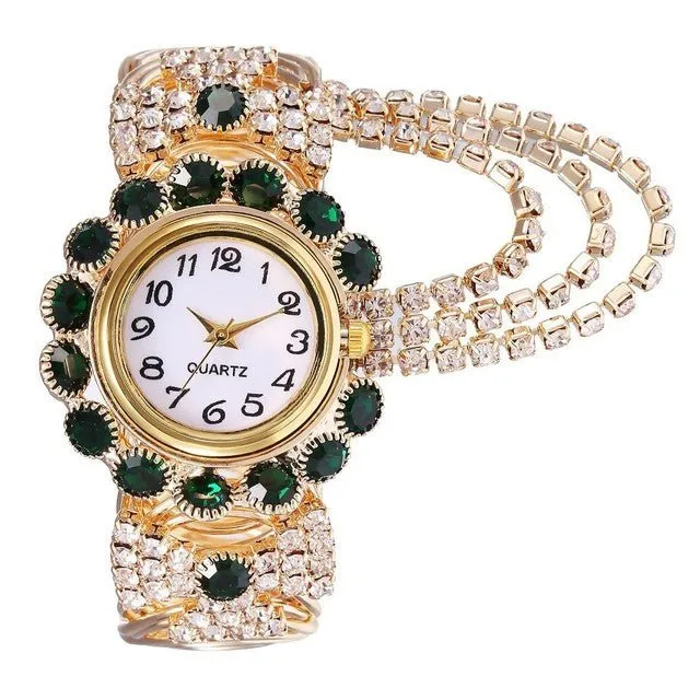 Luxury Sapphire Wristwatch Bracelet Watch Women Wedding Jewelry