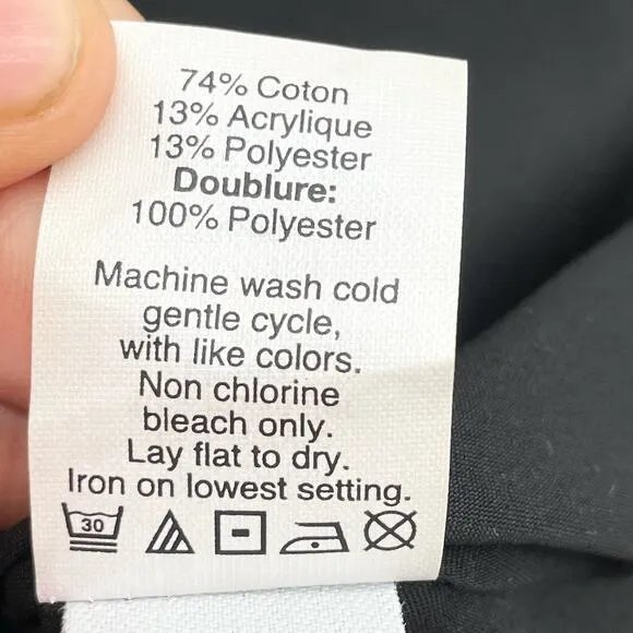 Madewell Womens 10 Anywhere Dress Mini Skater Black White Tweed Faux Leather