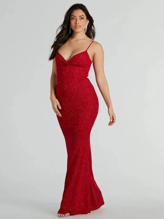 Maleah sparkling red ball dress with cutout back s6 Express NZ Wide