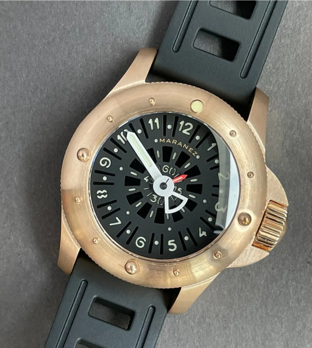 Maranez 42mm Rawai Bronze gauge black Face Watch