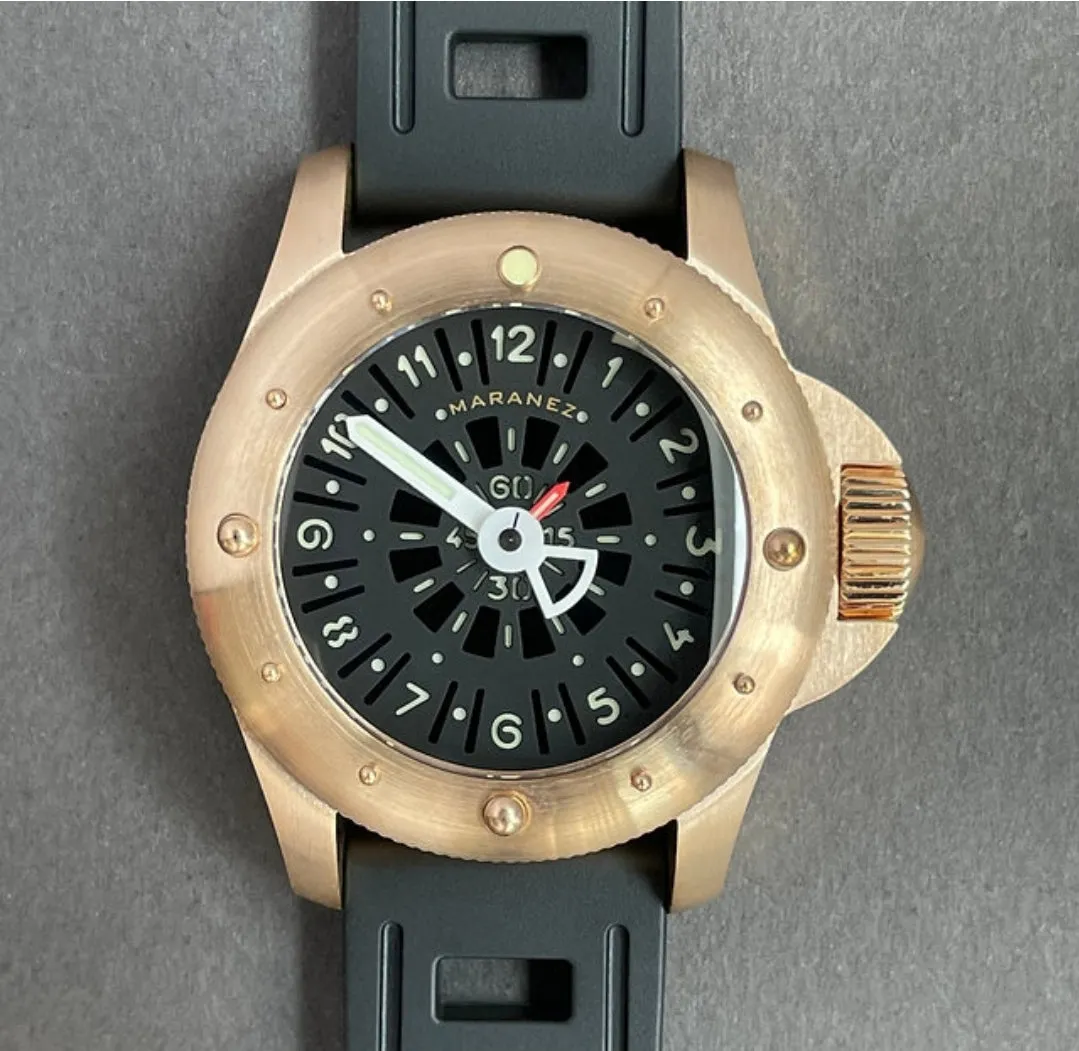 Maranez 42mm Rawai Bronze gauge black Face Watch