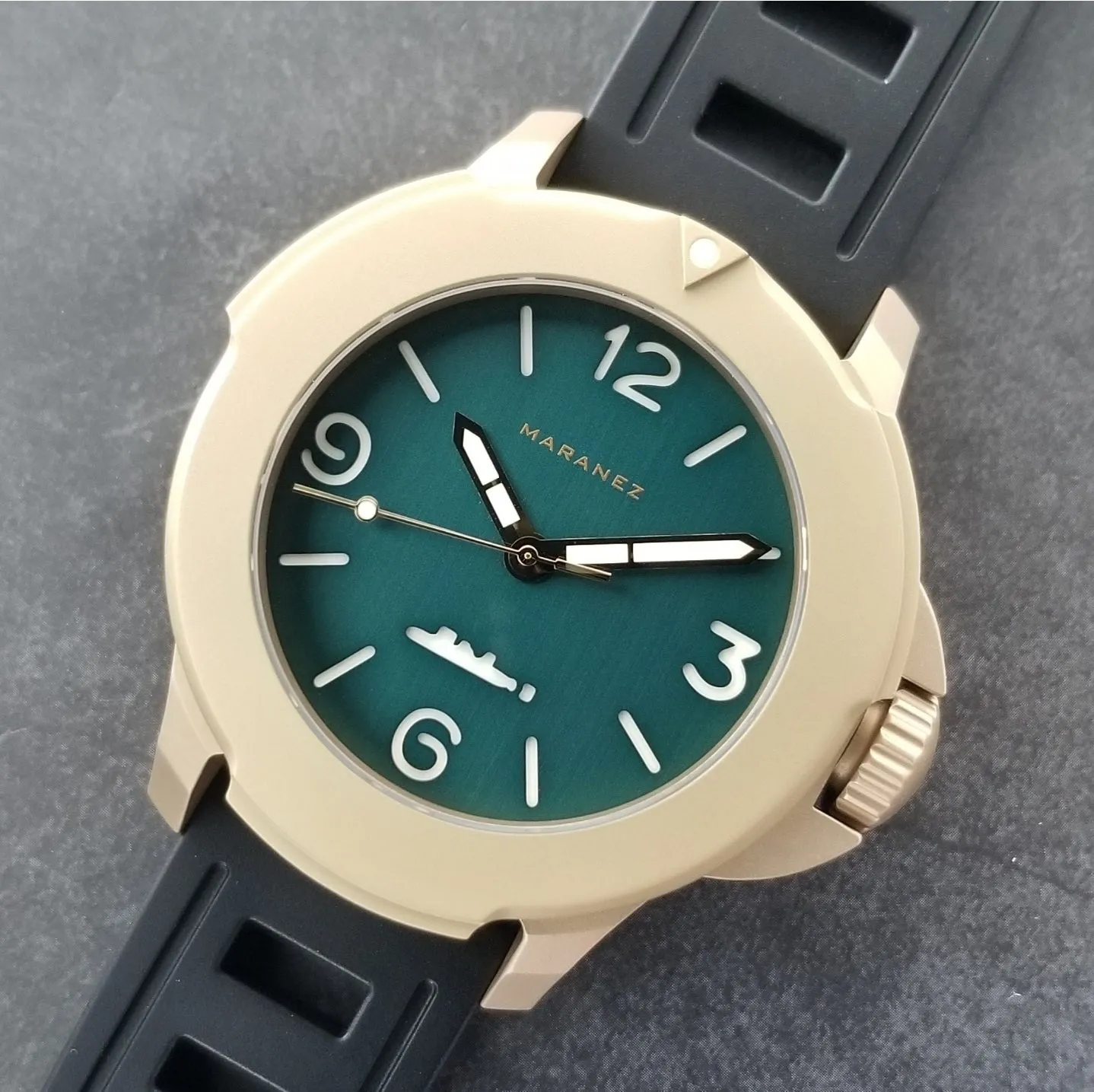 Maranez Bangla 47 brass brushed green numbers