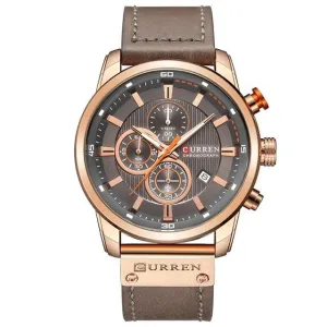 Men  Chronograph  Leather Strap Quartz Wristwatch
