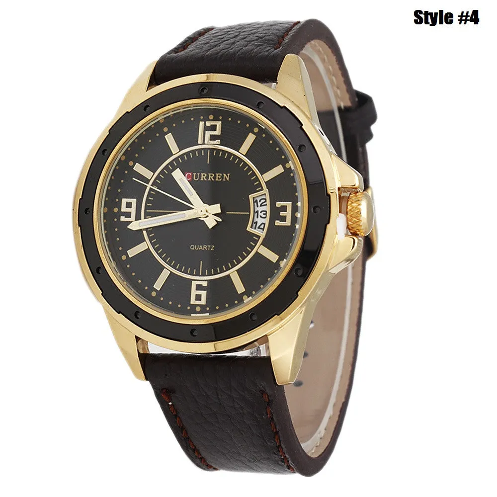 Men Watches Top Brand Luxury Wristwatches Men Military Leather Sports Watch Auto Date