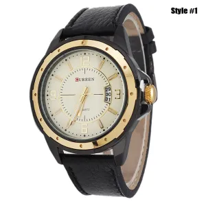 Men Watches Top Brand Luxury Wristwatches Men Military Leather Sports Watch Auto Date
