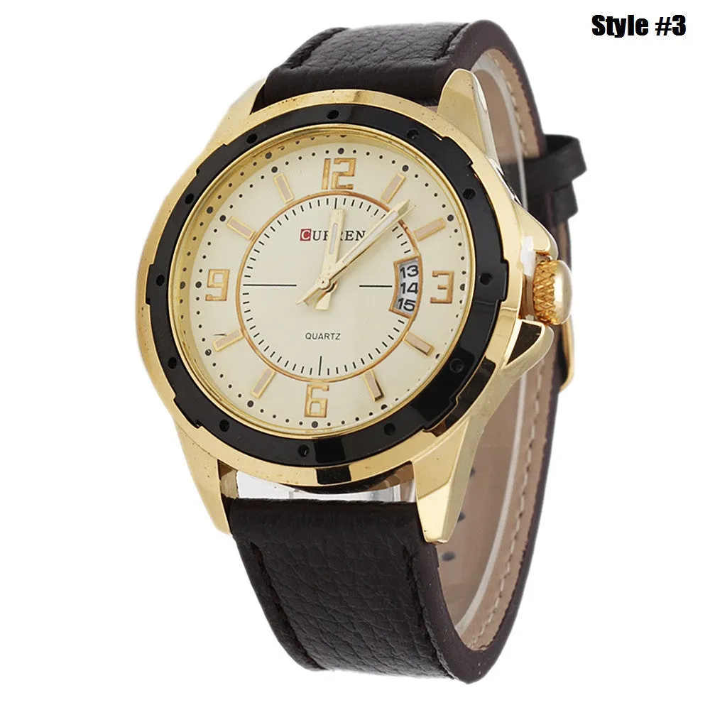 Men Watches Top Brand Luxury Wristwatches Men Military Leather Sports Watch Auto Date