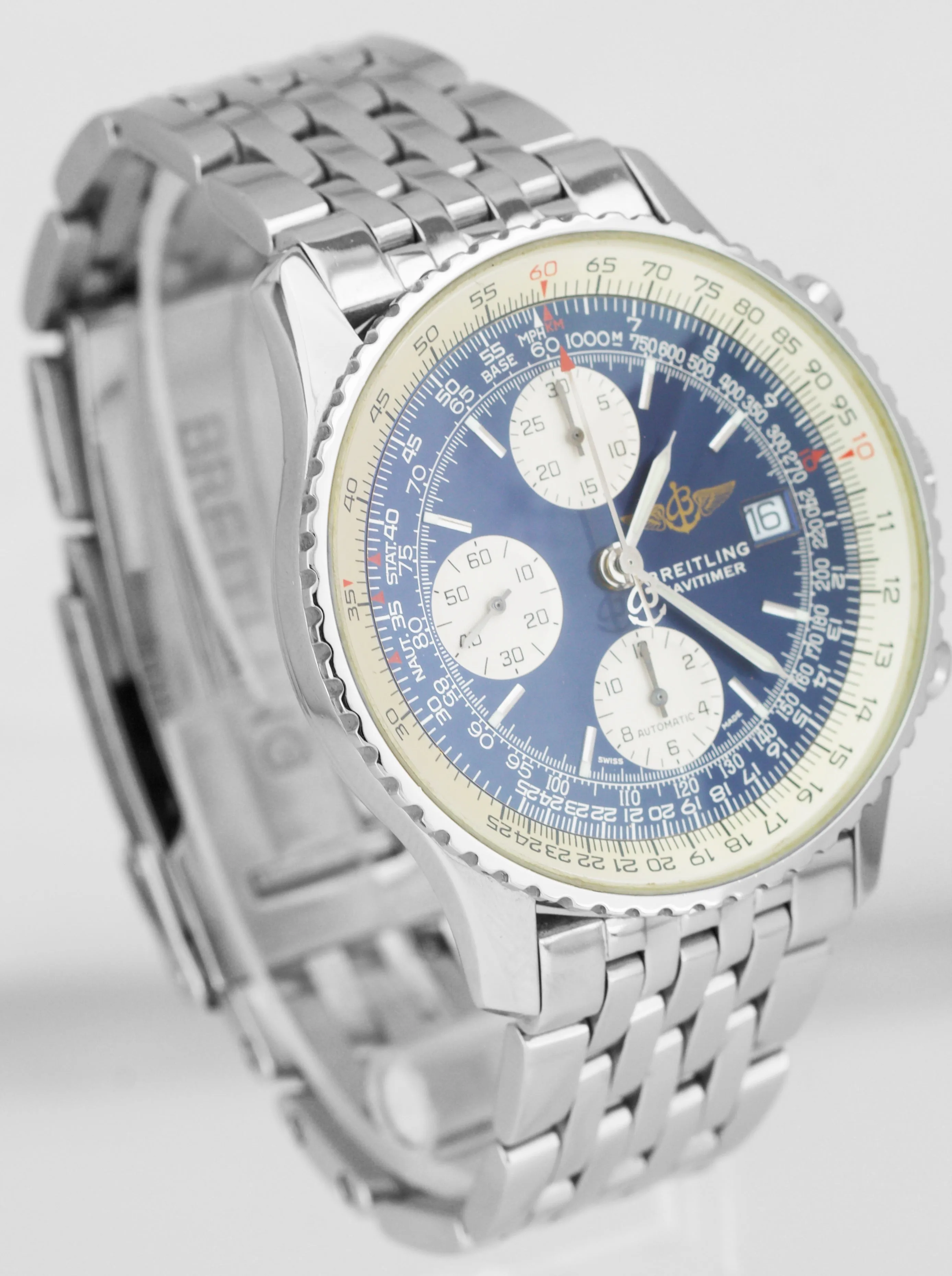 Men's Breitling Navitimer Stainless Steel Blue 41.8mm A13322 Chronograph Watch