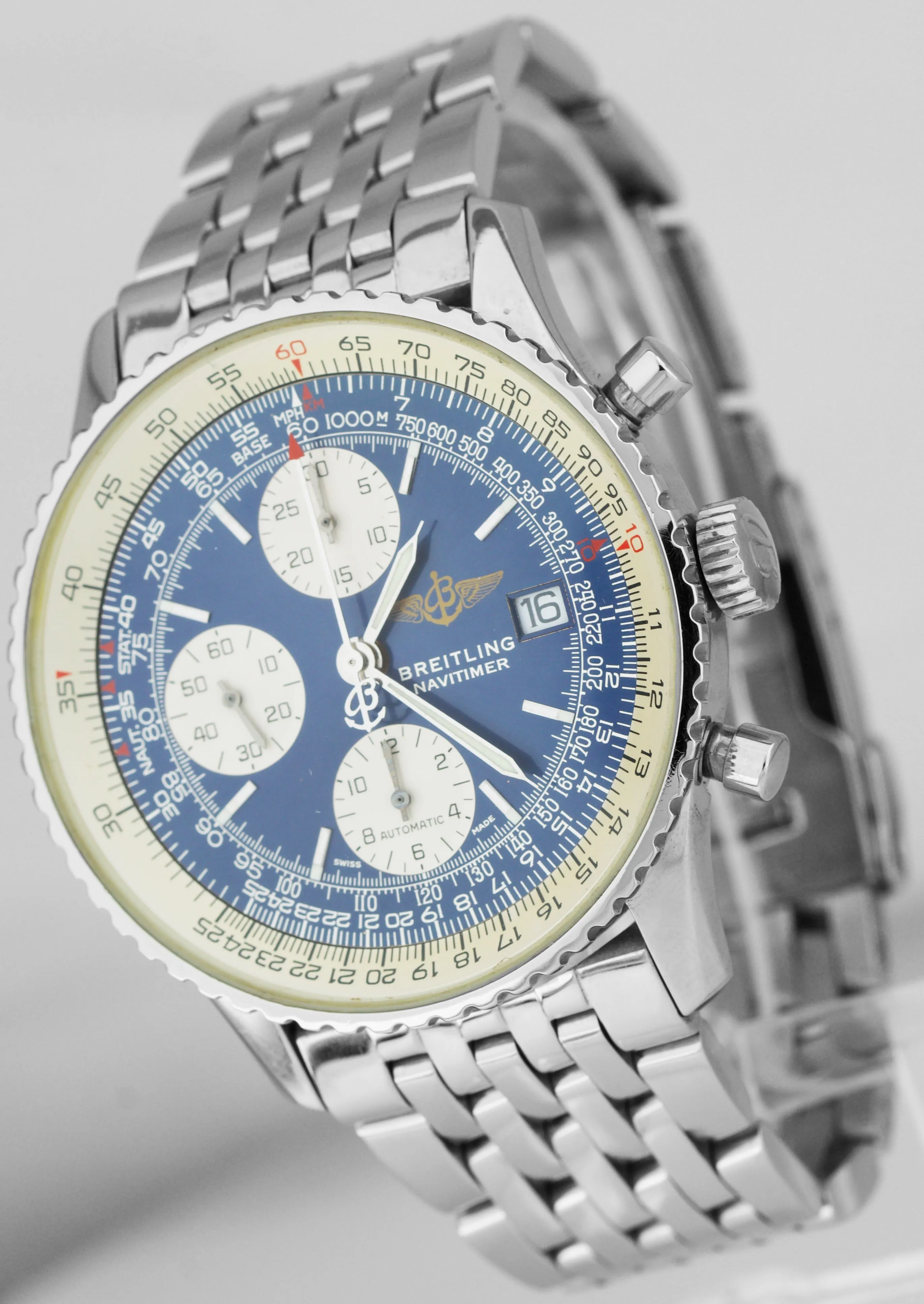 Men's Breitling Navitimer Stainless Steel Blue 41.8mm A13322 Chronograph Watch