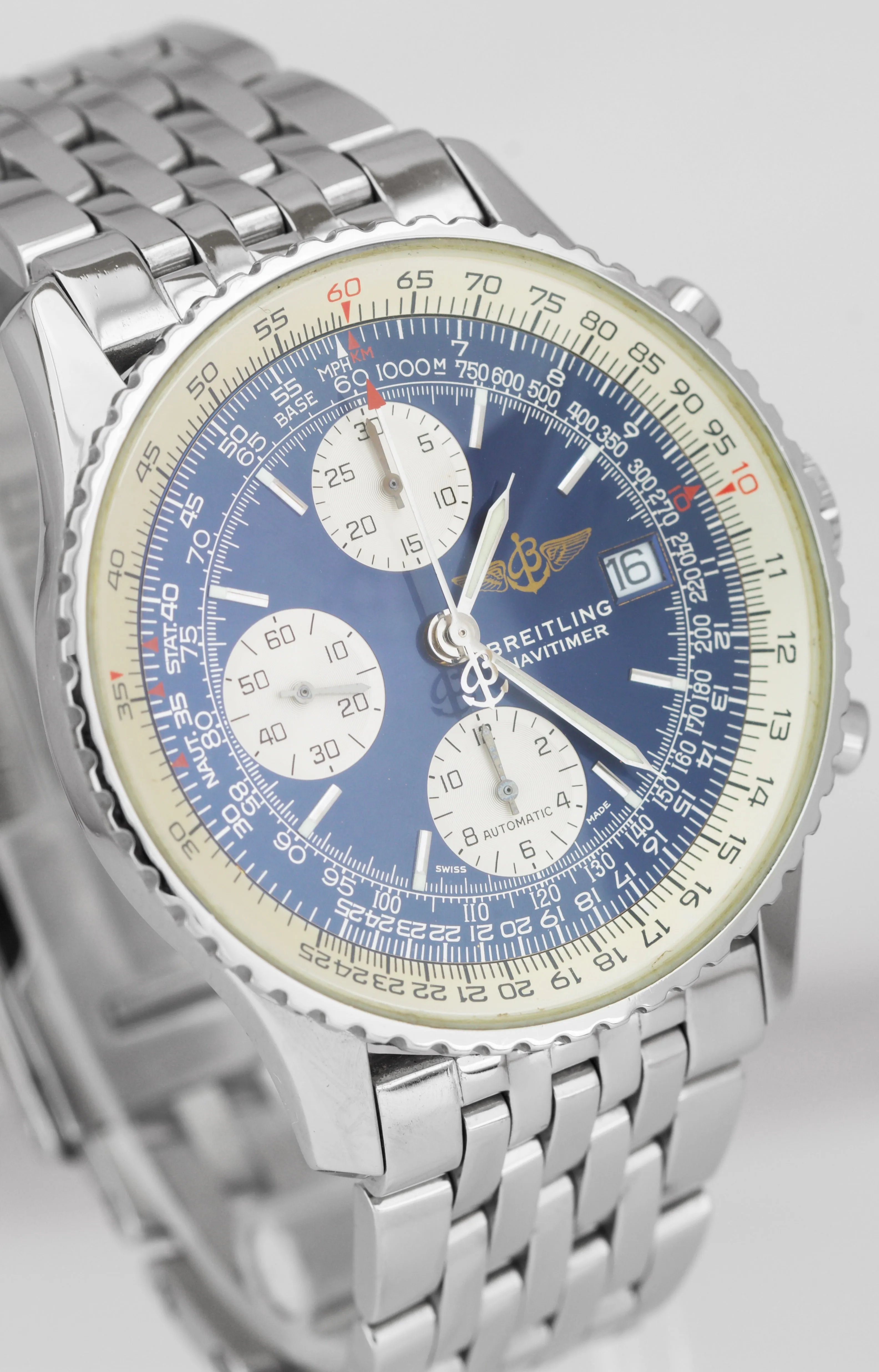 Men's Breitling Navitimer Stainless Steel Blue 41.8mm A13322 Chronograph Watch