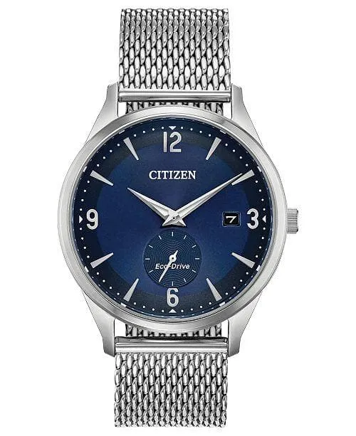 Men's Btw- By The Way- Stainless Steel Watch With Cobalt Blue Dial