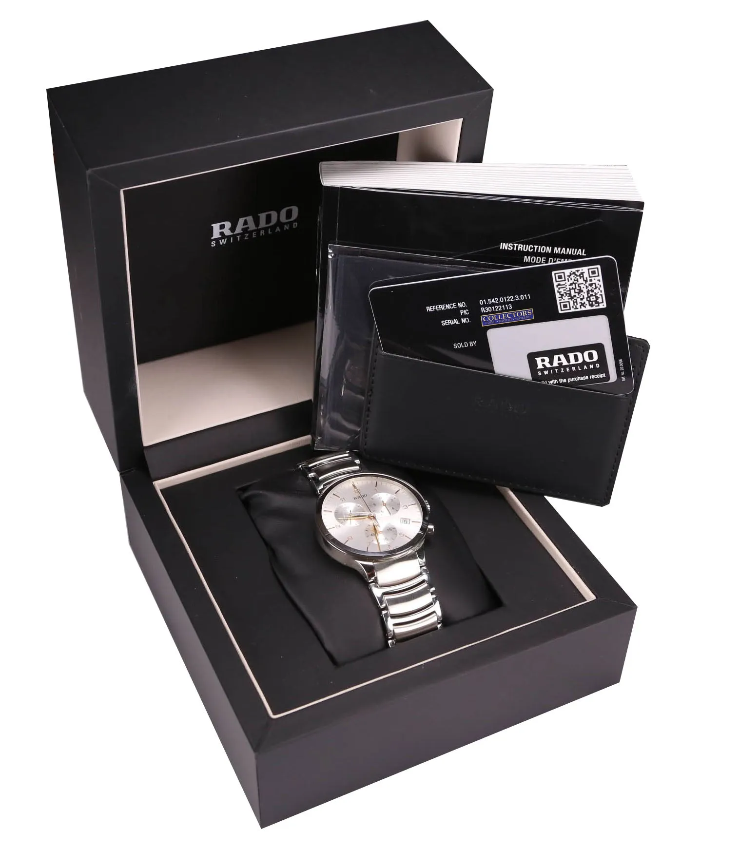 Men's RADO Centrix Steel Rose Gold 44mm Chronograph Swiss Quartz Watch R30122113