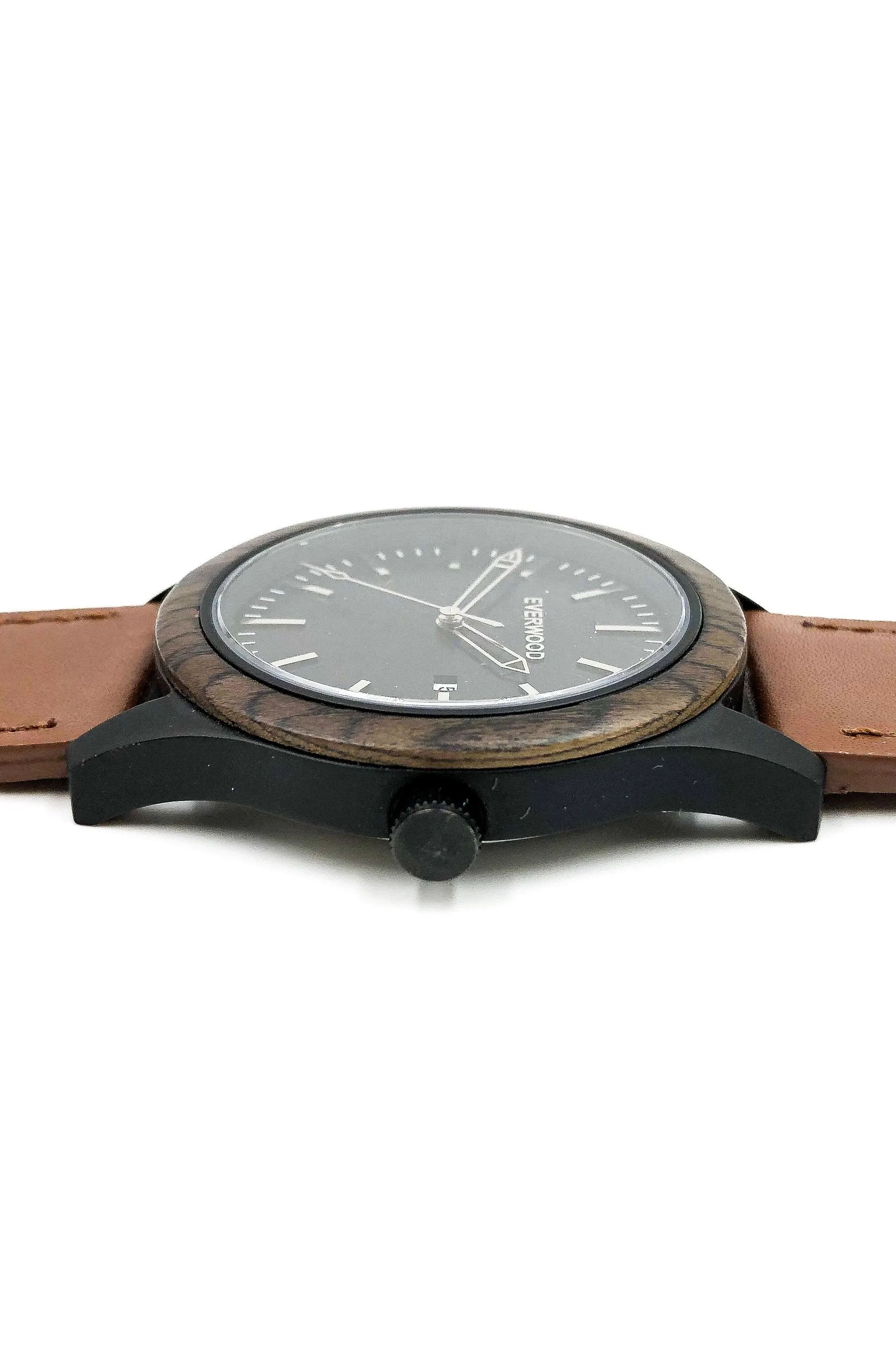 Mens Wood Watches | Walnut | Brown Leather