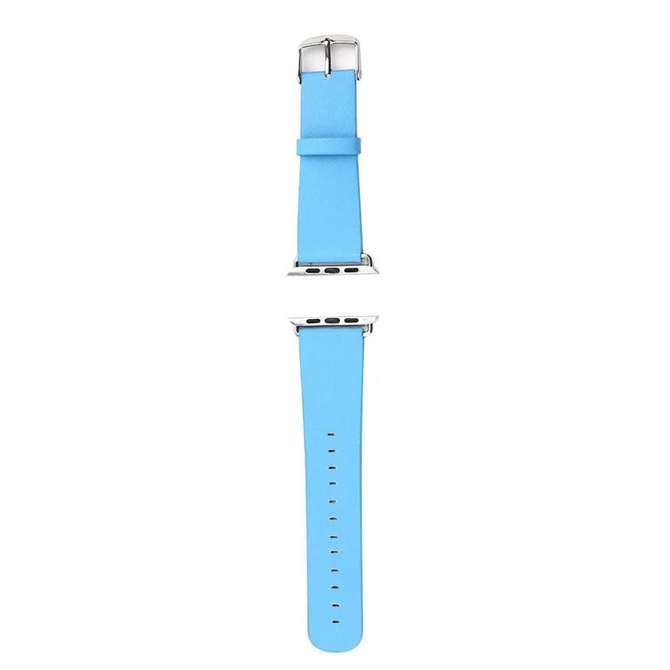 Microfiber Leather Strap for Apple Watch - White, Black, Blue or Pink