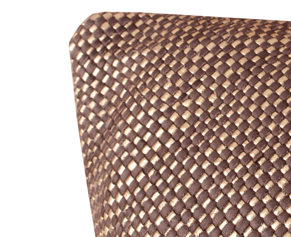 Mini Bling Espresso Gold Leather Pillow
