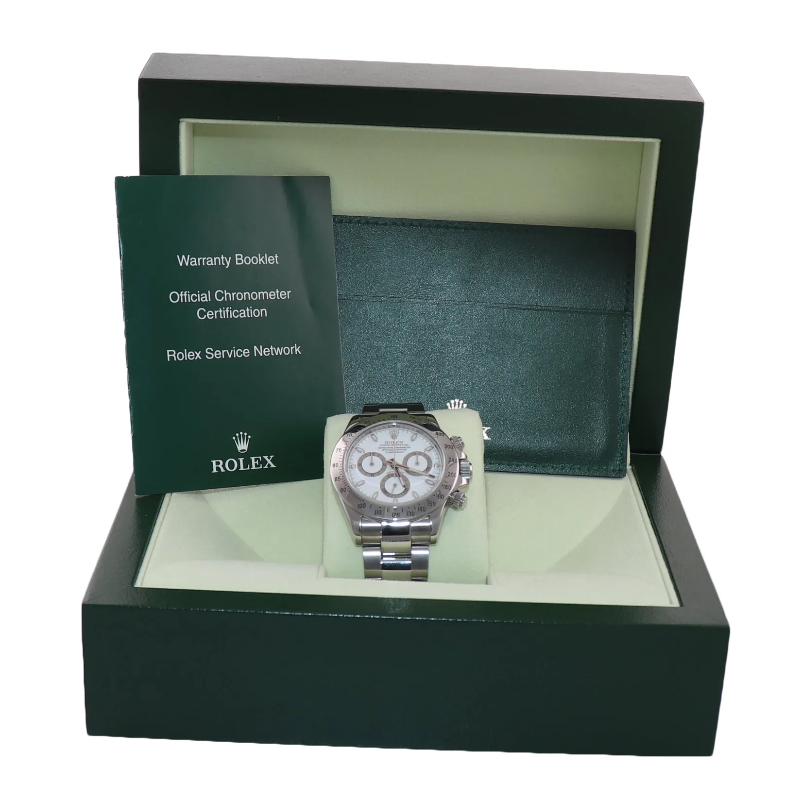MINT 2007 Rolex Daytona 116520 White Steel Chronograph 40mm Watch Box