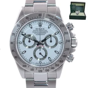 MINT 2007 Rolex Daytona 116520 White Steel Chronograph 40mm Watch Box