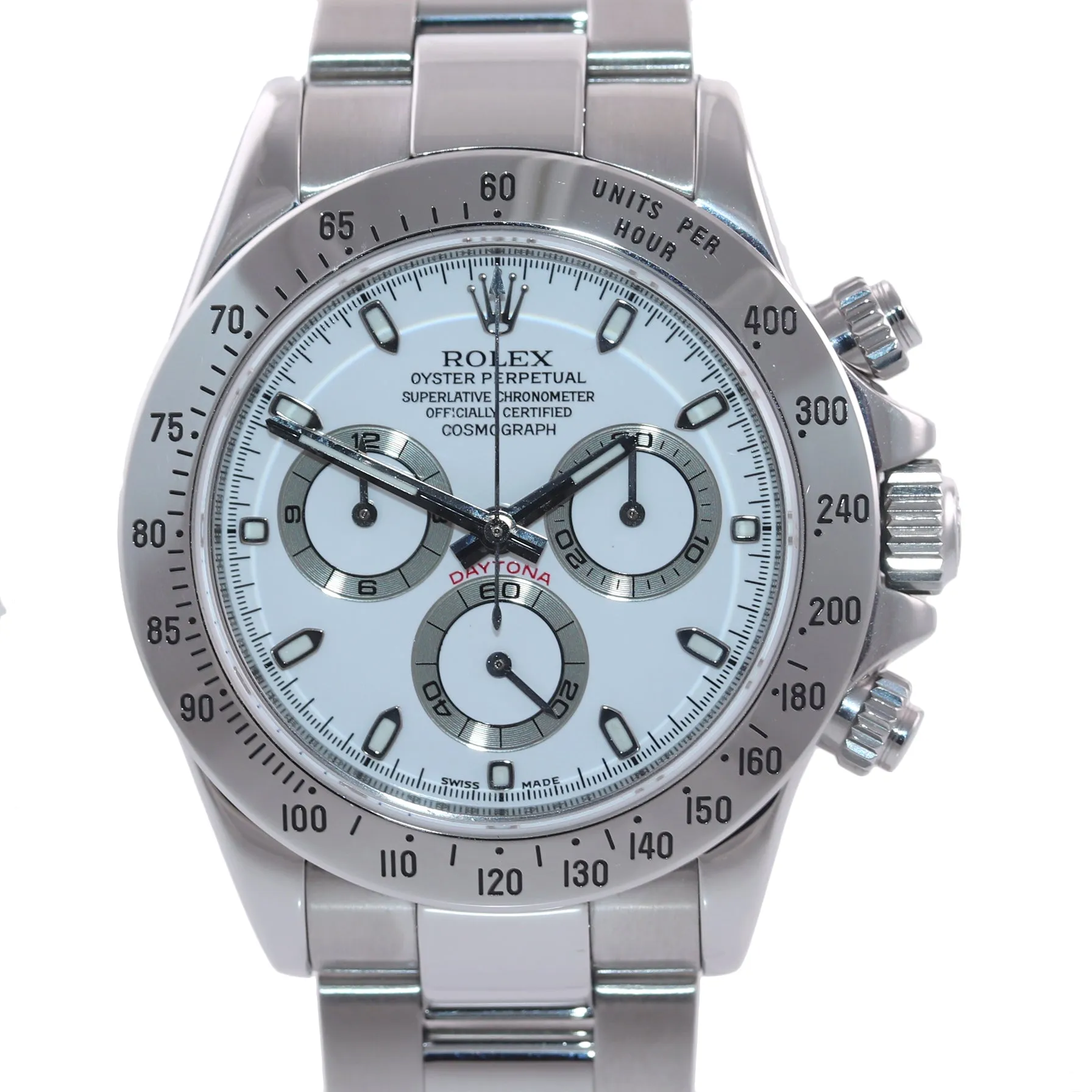MINT 2007 Rolex Daytona 116520 White Steel Chronograph 40mm Watch Box