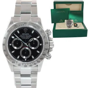 MINT 2014 Rolex Daytona 116520 Cosmo Black Dial Steel Chronograph 40mm Watch Box