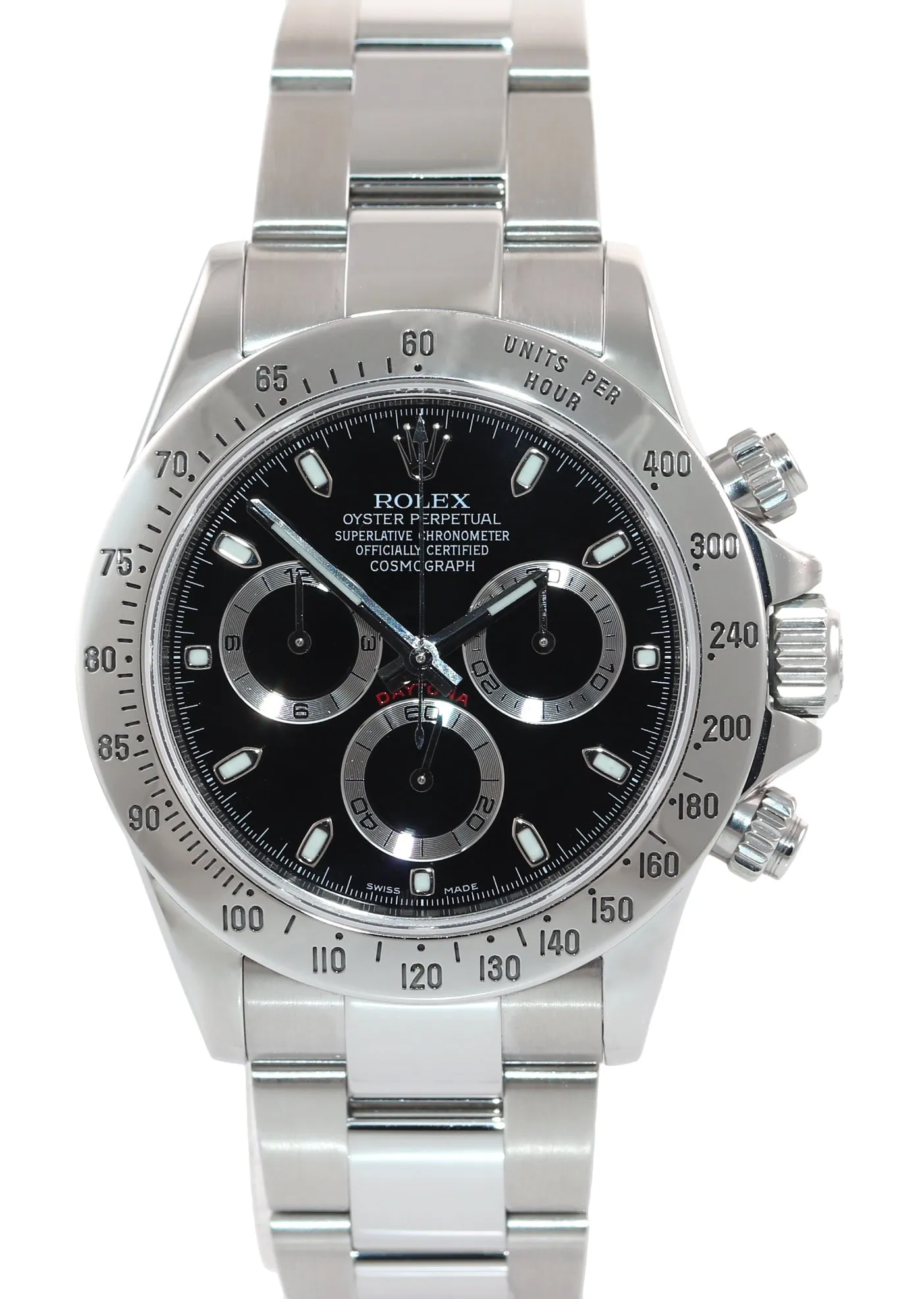 MINT 2014 Rolex Daytona 116520 Cosmo Black Dial Steel Chronograph 40mm Watch Box