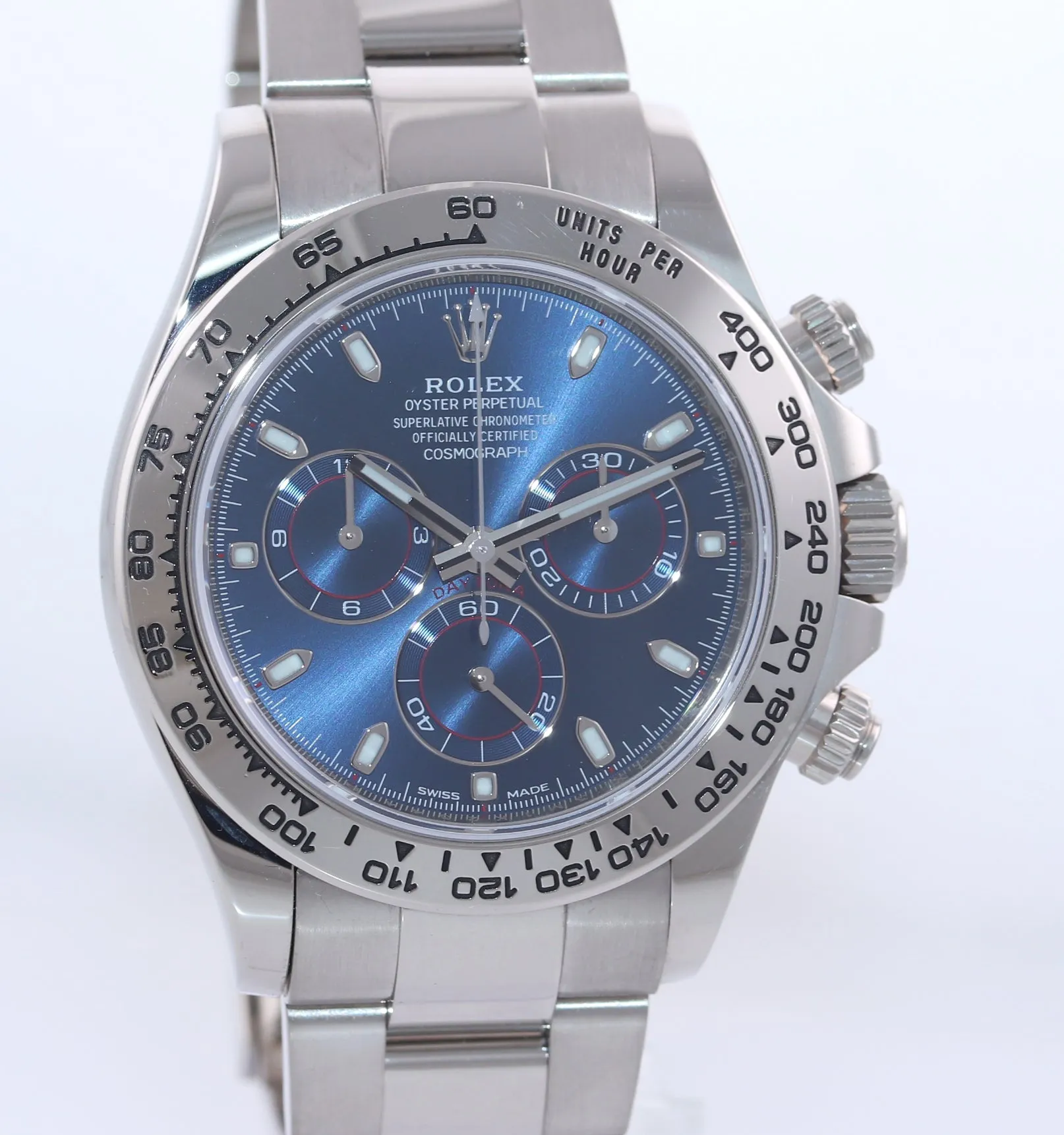 MINT 2017 PAPERS Rolex Daytona Blue Dial 116509 18k White Gold Watch Box