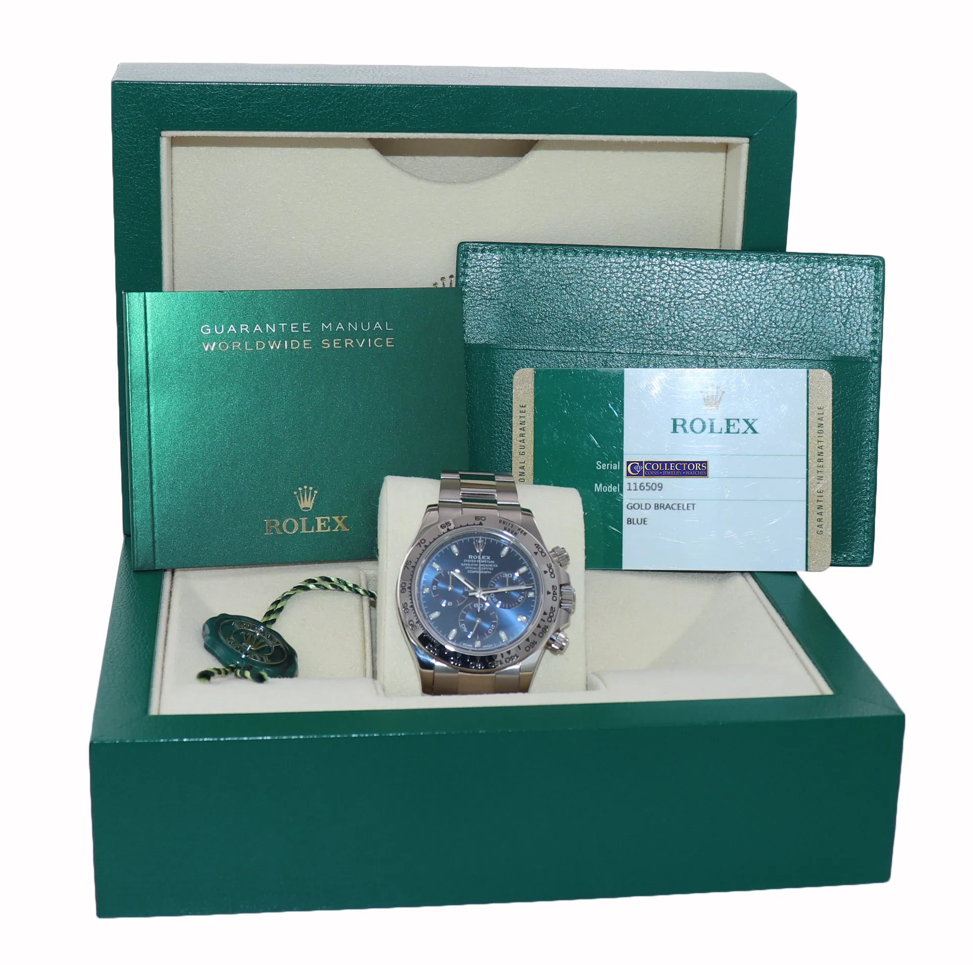 MINT 2017 PAPERS Rolex Daytona Blue Dial 116509 18k White Gold Watch Box