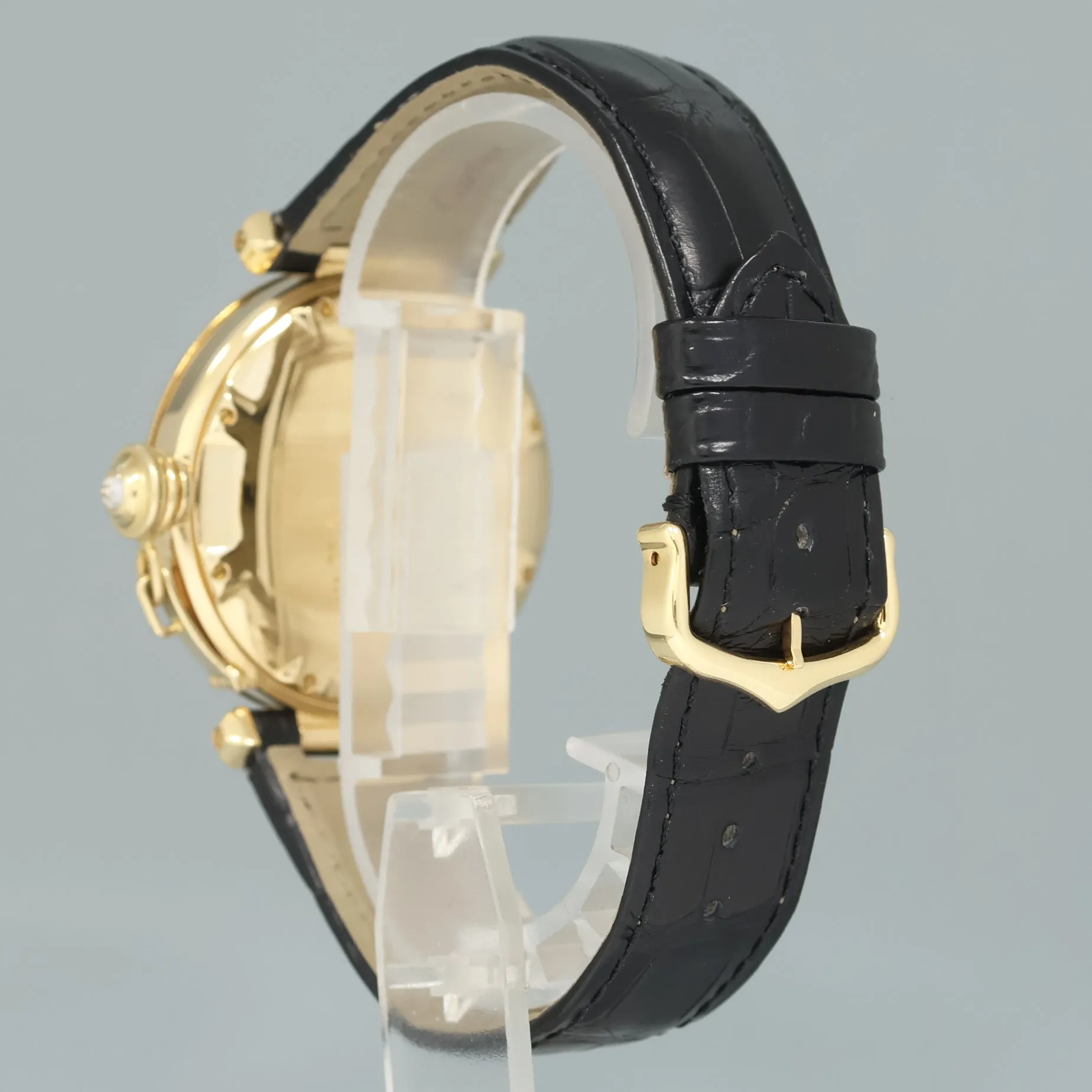 MINT Cartier Pasha Roman 1023 Yellow Gold 38mm Factory Diamond Grid Watch