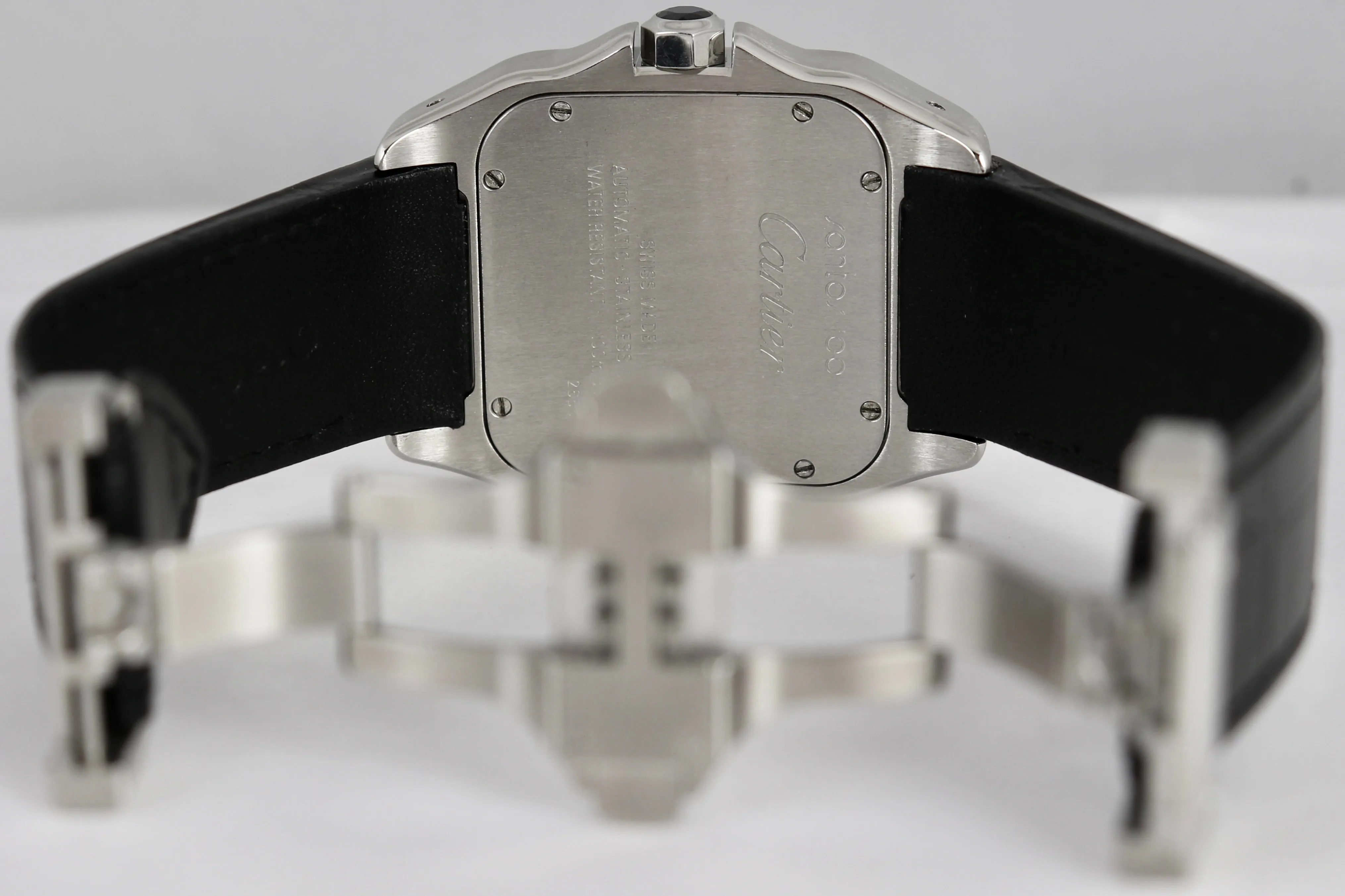 MINT Cartier Santos 100 XL 38mm Stainless Steel White Watch 2656 / W20073X8