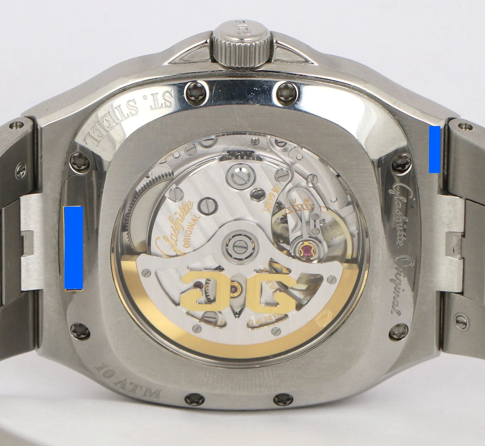 MINT Glashutte Original Senator Seventies Panorama Blue Stainless 39-47-13-12-14