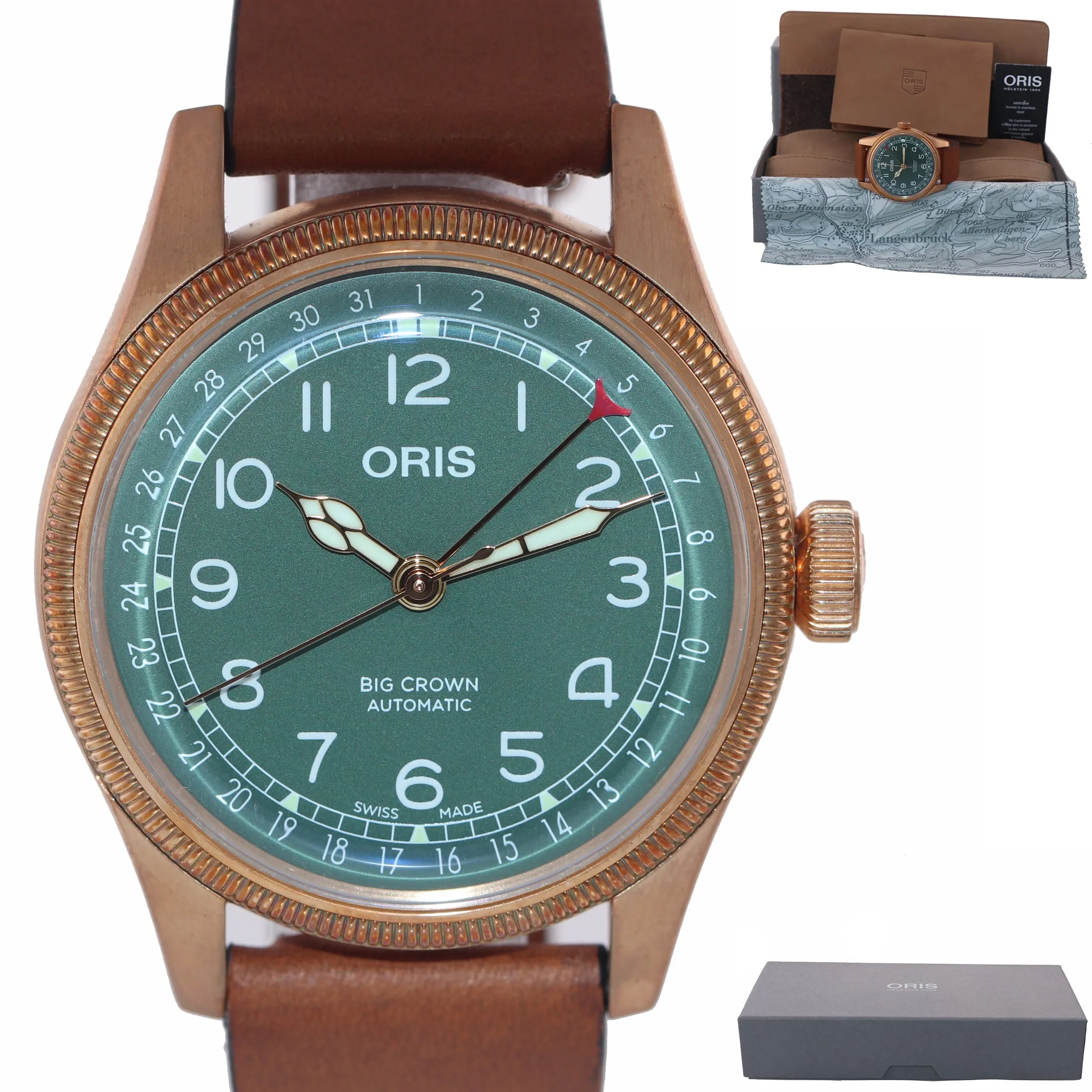 MINT Oris Big Crown Pointer Date 01 754 7741 3167 07 5 20 58BR Bronze 40mm Watch