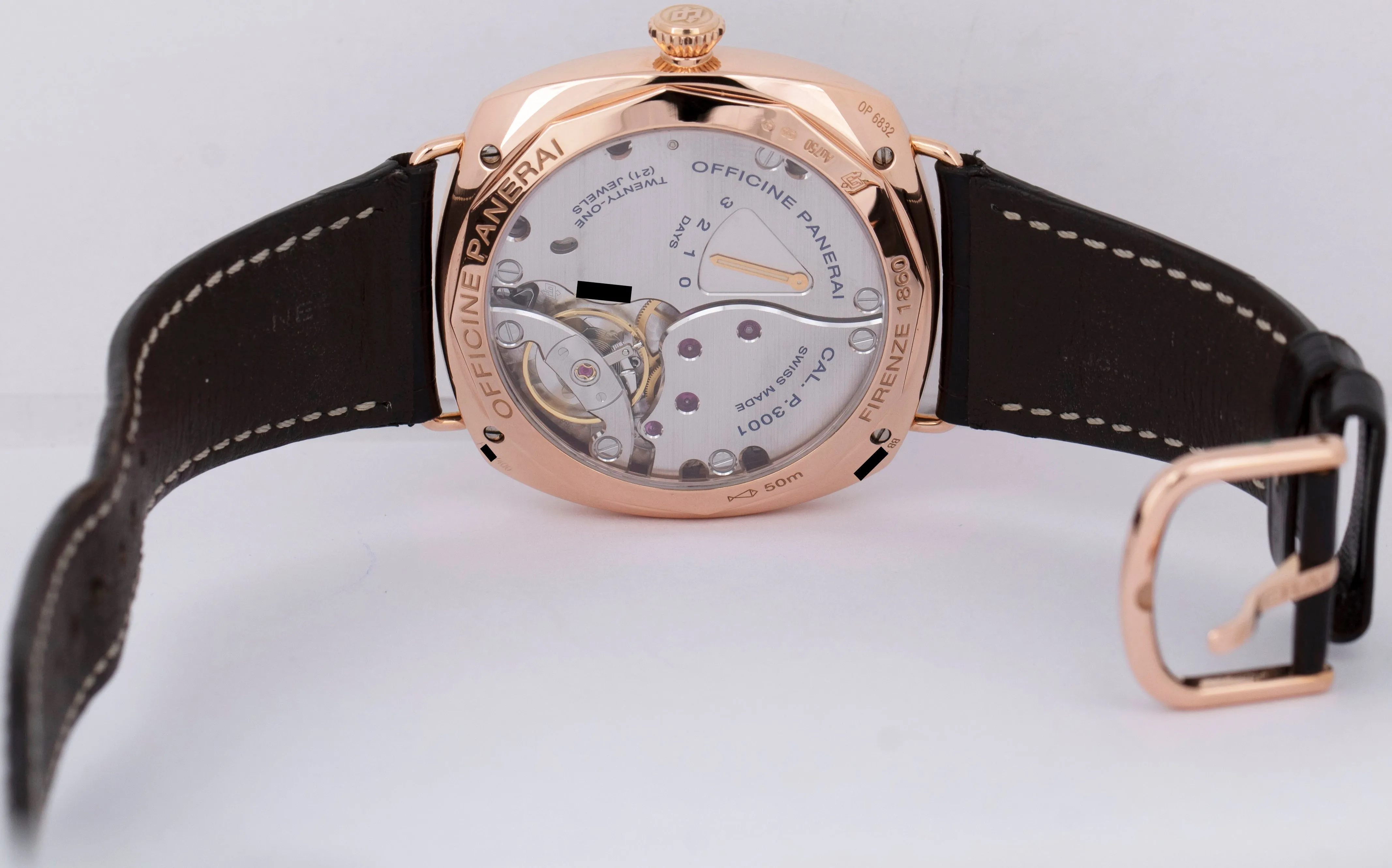 MINT Panerai Radiomir 3 Days PAM 421 GMT 18K Rose Gold 47mm Date Watch PAM00421