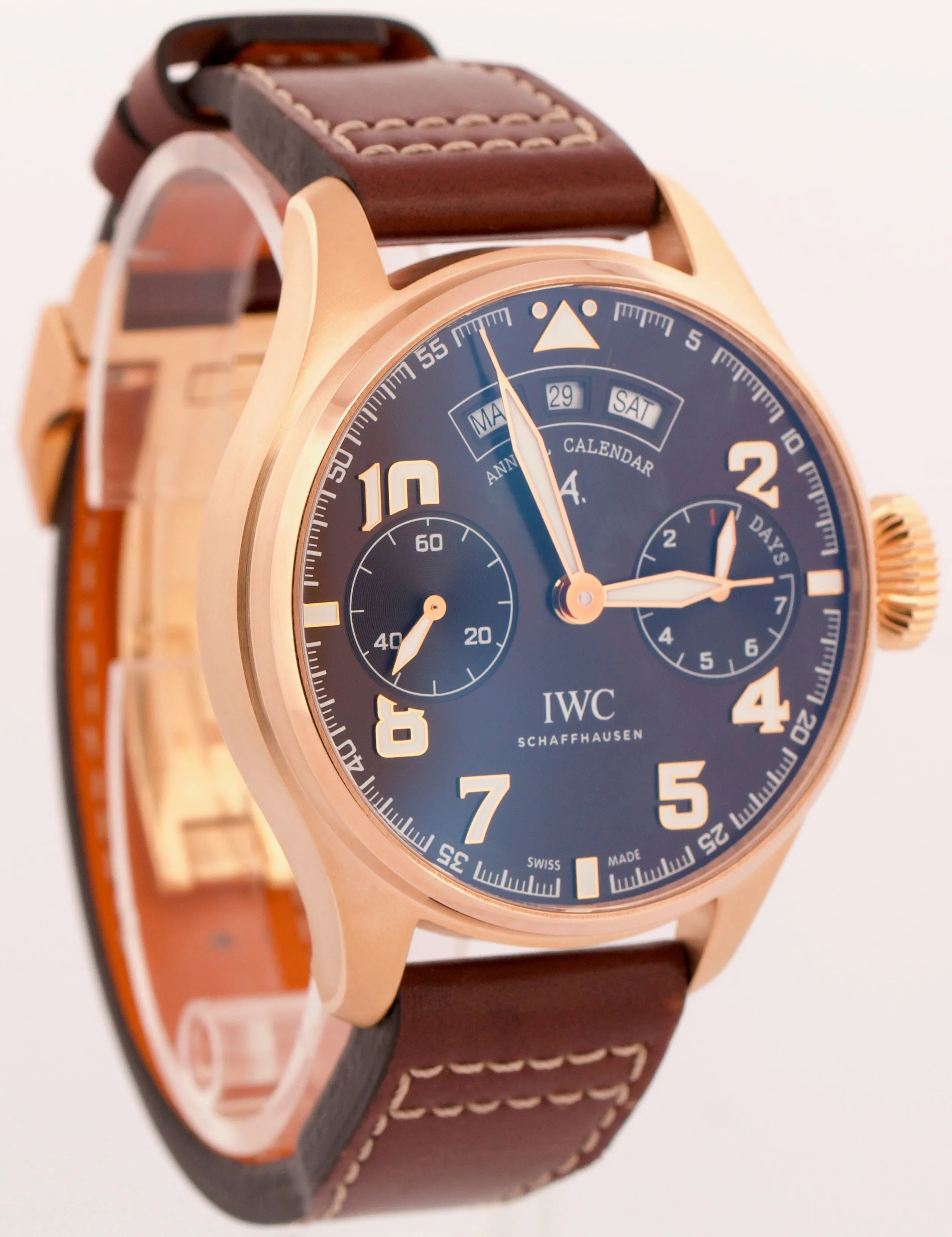 MINT PAPERS IWC Big Pilot Annual Calendar BROWN 18K Rose Gold 46mm IW502706 BOX