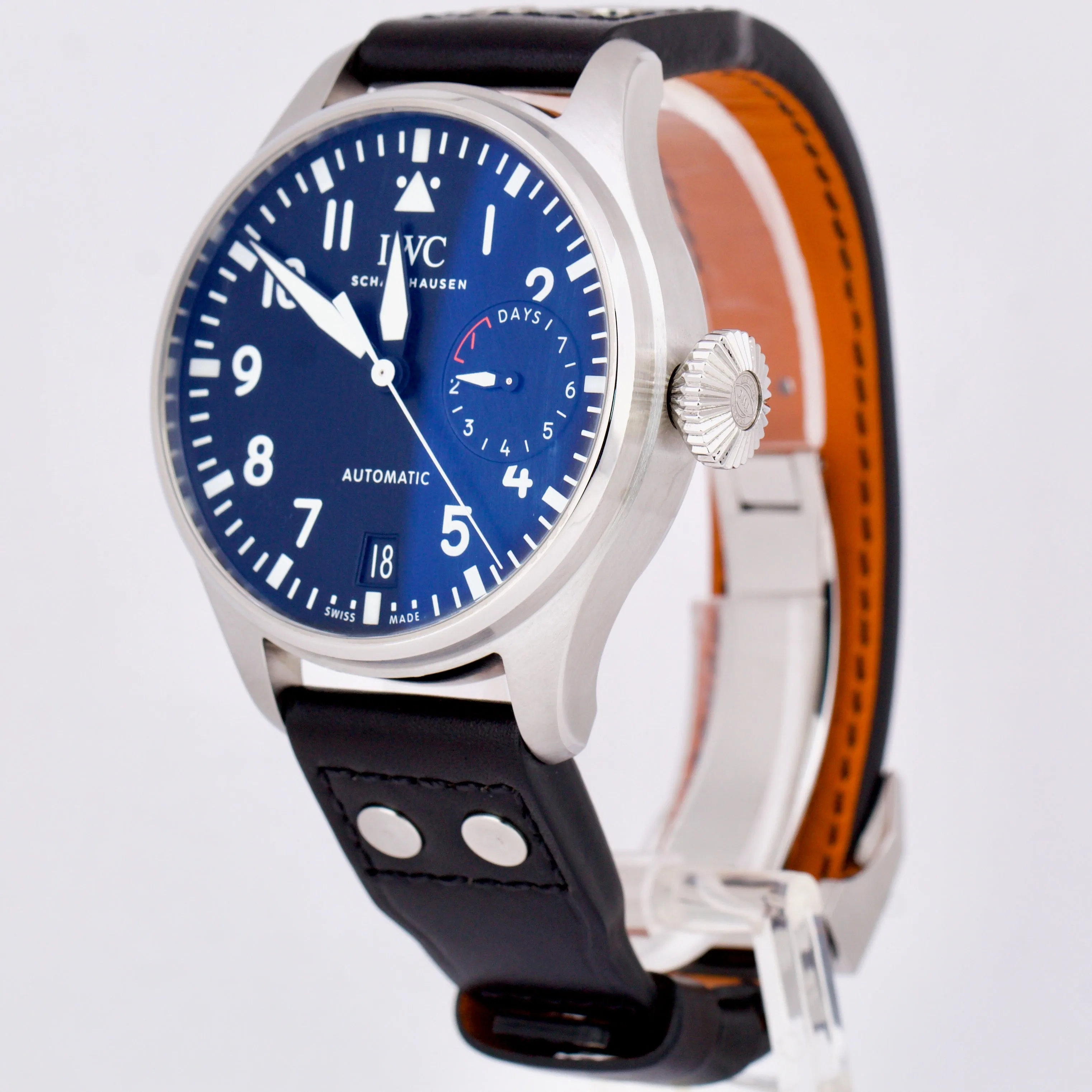 MINT PAPERS IWC Big Pilot Black 7 Day Automatic 46mm Steel IW501001 Watch BOX