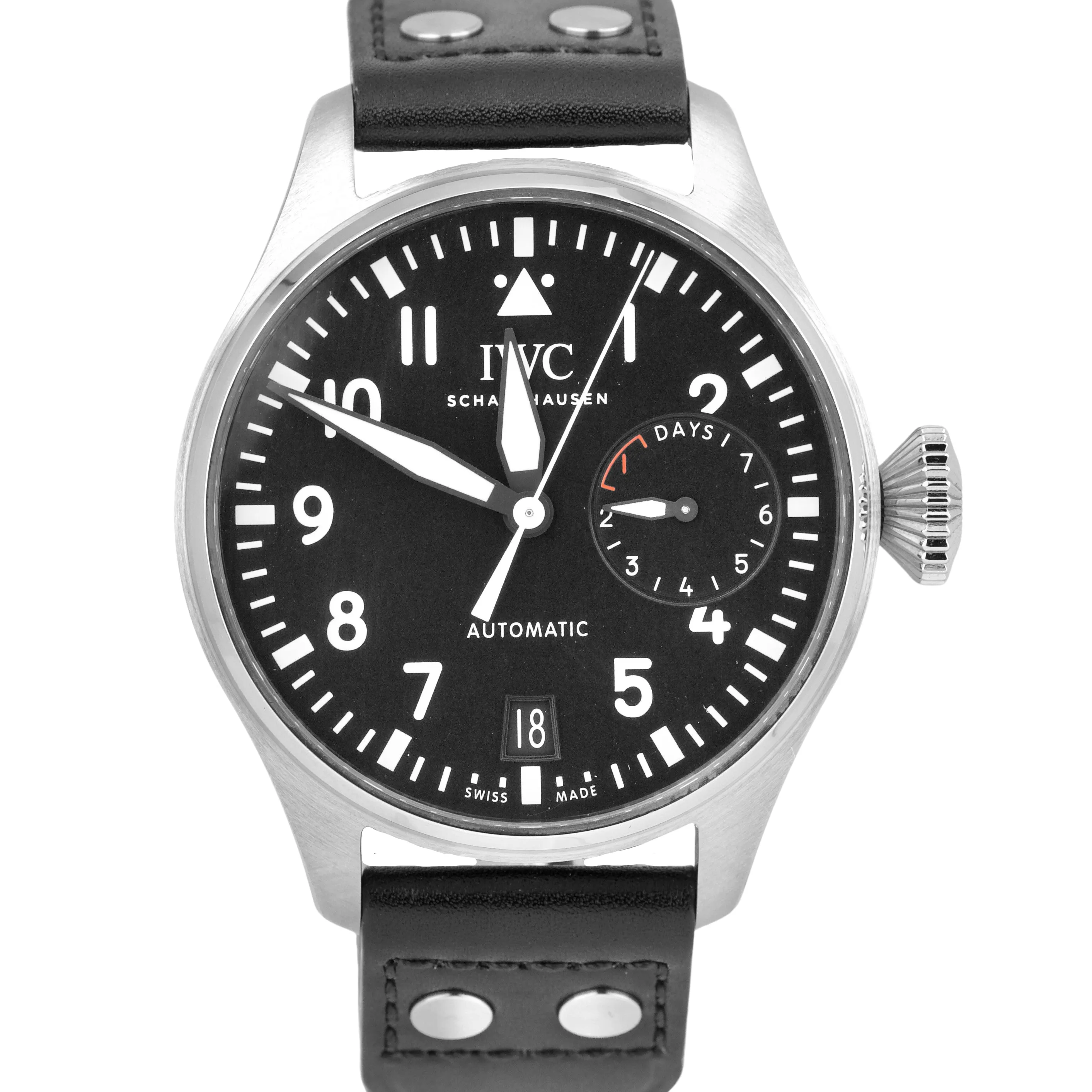 MINT PAPERS IWC Big Pilot Black 7 Day Automatic 46mm Steel IW501001 Watch BOX