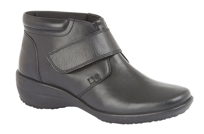 Mod Comfys L477A Memory Foam Boot X Wide Touch Fastening Ankle Boot
