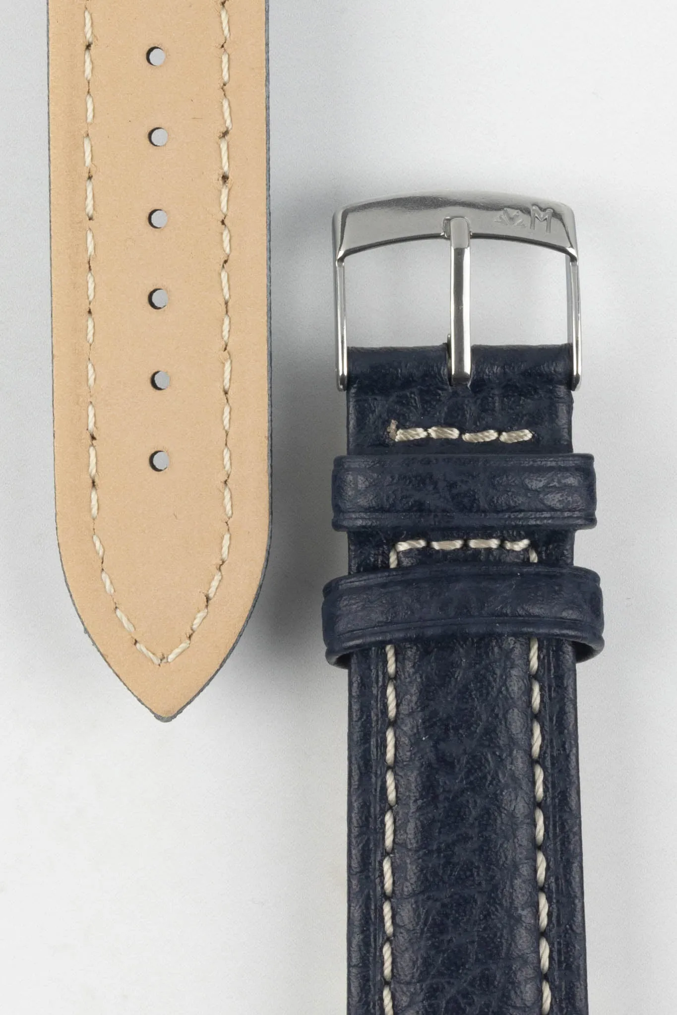 Morellato KUGA Padded Calfskin Leather Watch Strap in BLUE
