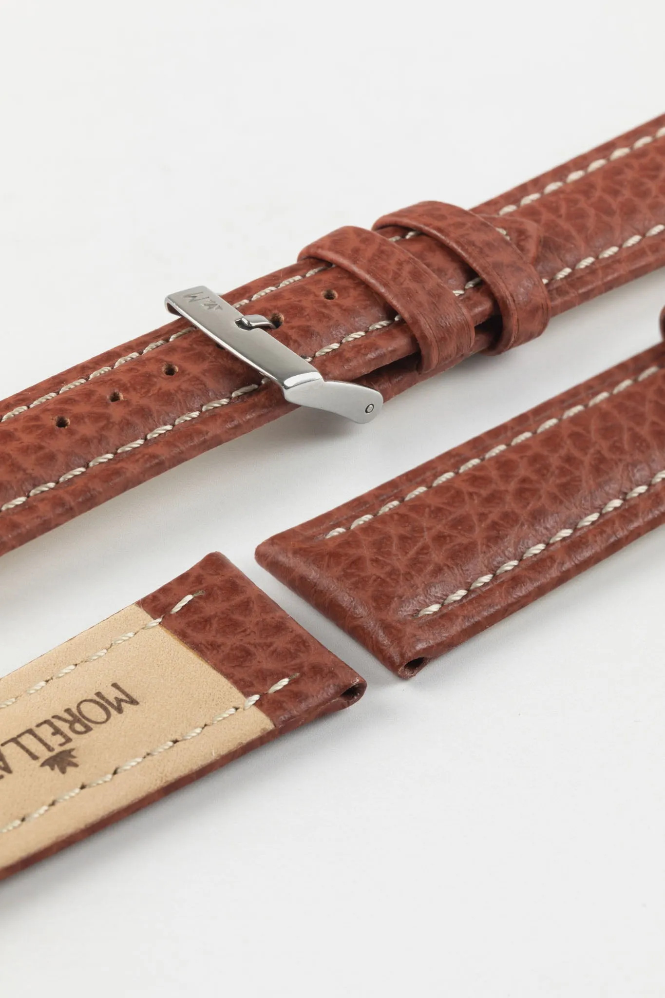 Morellato KUGA Padded Calfskin Leather Watch Strap in GOLD BROWN