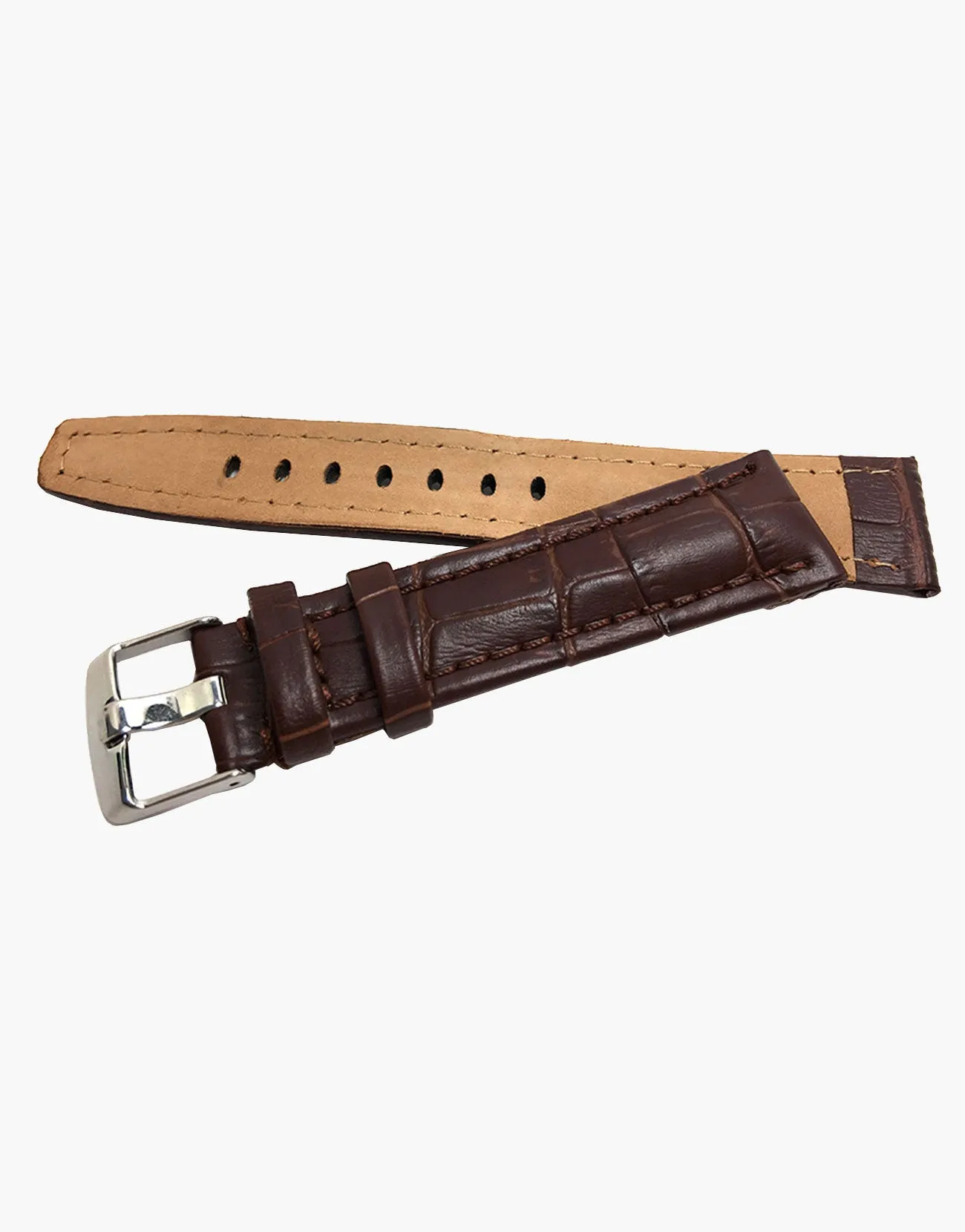 MS523 Dark Brown Matte Genuine Gator Grain Watch Bands-Hadley-Roma