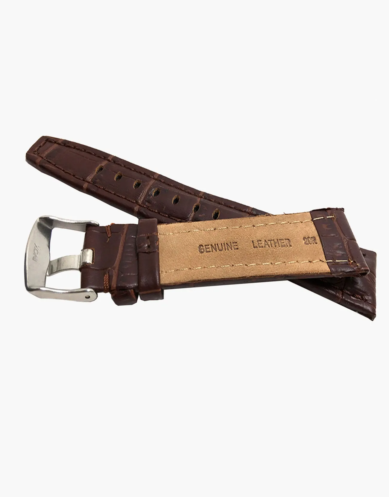 MS523 Dark Brown Matte Genuine Gator Grain Watch Bands-Hadley-Roma